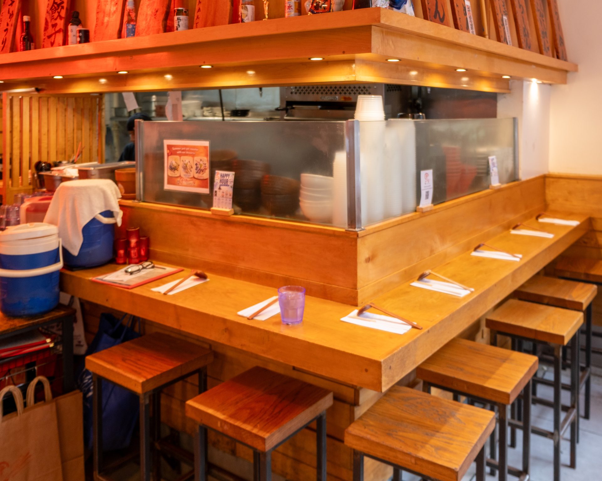 Counter seating on Thompson Street